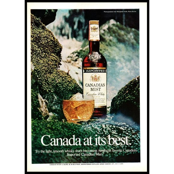1974 Canadian Mist Canada At It's Best Vintage Print Ad Margaree Forks Wall Art - Picture 1 of 1